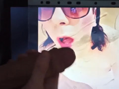 Cums on the picture of my face